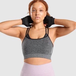 Gymshark Adapt Marl Seamless Sports Bra - Black